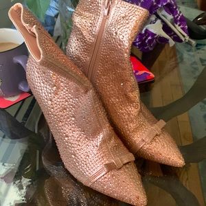 These are the sparkliest pink rhinestone booties by INC.  in perfect condition.